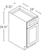 Forevermark Ice White Shaker Base Cabinet 9W X 34-1/2H