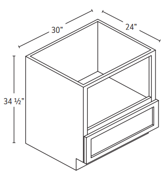 Microwave Base Cabinet 24W x 34.5H x 24D