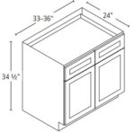 Forevermark Ice White Shaker Base Cabinet 33W X 34-1/2H