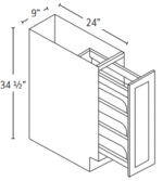 Forevermark Ice White Shaker Base Pull Out Cabinet with Spice Rack 9W X 34-1/2H