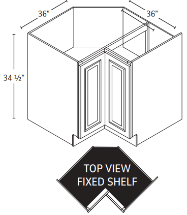 Forevermark Vista White Shaker EZ Reach Cabinet (NO SPIN TRAY) 36W X 34-1/2H