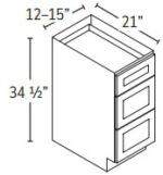 Forevermark Ice White Shaker Vanity Drawer Pack 12W X 34-1/2H