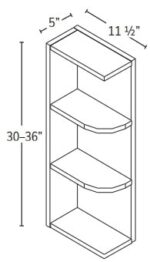Forevermark Ice White Shaker Wall End Shelf Cabinet 5W X 30H