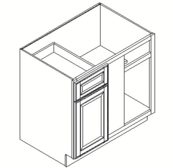 Cabinets, GHI Arcadia White Shaker GHI Arcadia White Shaker Base Blind Corner Cabinet 42W X 34-1/2H