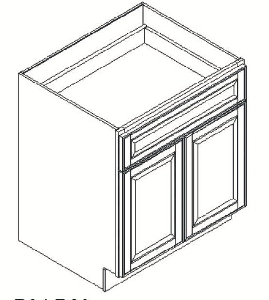 Cabinets, GHI Charleston Traditional Cognac GHI Charleston Traditional Cognac Base Cabinet 24W X 34-1/2H