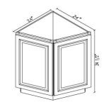 Forevermark Gramercy White Angle Base Cabinet 24W X 34-1/2H