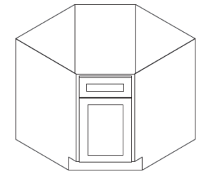 Forevermark Ice White Shaker Base Diagonal Corner Sink Cabinet 36W X 34-1/2H