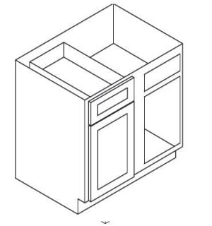 Forevermark Greystone Shaker Base Blind Corner Cabinet 39W X 34-1/2H
