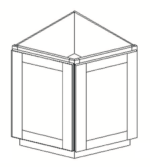 GHI Arcadia White Shaker Angle Base Cabinet 24W x 34.5H