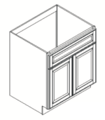 GHI Arcadia White Shaker Sink Base Cabinet 30W x 34.5H x 24D
