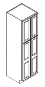 GHI Arcadia White Shaker Wall Pantry Cabinet 24W X 84H X 24D