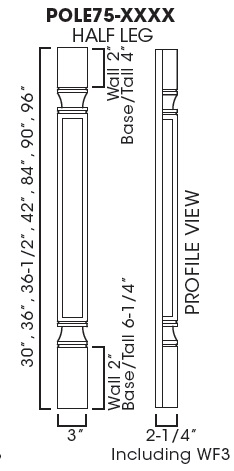 Forevermark Homestead Oak Shaker Decor Legs And Pilasters 3W X 36-1/2H