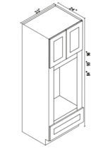Forevermark Petit Blue Oven Cabinet 33W X 90H