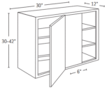 Forevermark Ice White Shaker Wall Blind Corner Cabinet 30W X 30H (Right Shown) See Note Below
