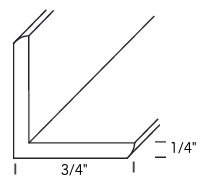 Forevermark Petit Blue Outside Corner Molding 3/4W X 3/4H X 96L (1/4 thick)