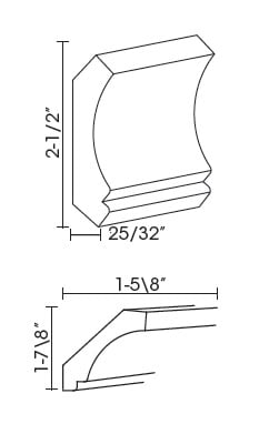 Crown Molding - AHCM96 - 2.5H X 96W