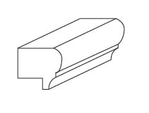 Forevermark Petit White Light Rail Molding 1-1/2W X 1H X 96L