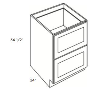 Cabinets, Cubitac Milan Shale Two-Drawer-Base-DB30-2
