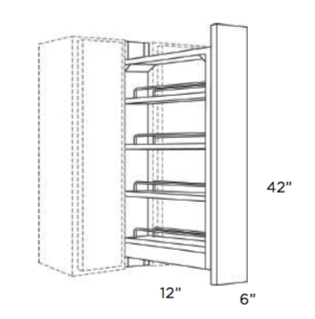 Cabinets, Cubitac Ridgefield Latte Wall-Spice-Rack-WSP642-