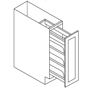 Forevermark Petit White Base Pull Out Cabinet with Spice Rack 9W X 34-1/2H