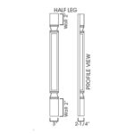 Decor Legs And Pilasters 3W X 36-1/2H