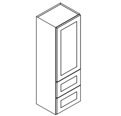 Forevermark Woodland Brown Shaker Wall Cabinet - 2 Built-in Drawers 18W X 54H
