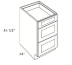 Forevermark Vista White Shaker Drawer Pack Cabinet 12W X 34-1/2H