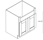 Forevermark Petit Blue Farm Sink Base Cabinet 30W X 34-1/2H