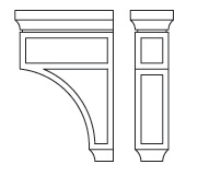 Forevermark Townsquare Grey Corbels and Appliques 3-1/2W X 12-1/2H