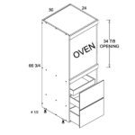 US Cabinet Depot Tall Oven and 2 Drawer Cabinet