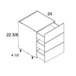 US Cabinet Depot Three Drawer Desk Base Cabinet