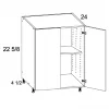 33 W Desk Base 27 1/8 H,24D Two Door