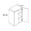 US Cabinet Depot Torino White Pine 24W x 30 5/16H x 13.5D Two Door Wall