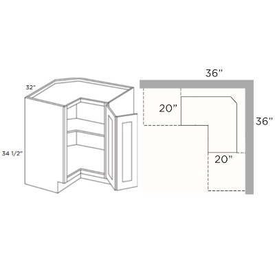 Cabinets, Cubitac Dover Latte Base-Square-Corner-BSQC36-