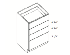 Cubitac Four Drawer Base Cabinet DB15-4 or DB18-4 or DB21-4 or DB30-4