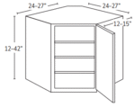 Forevermark Ice White Shaker Wall Diagonal Corner Cabinet