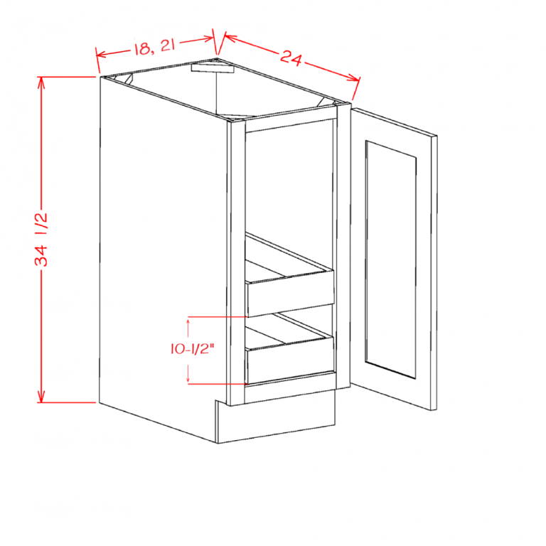 US Cabinet Depot Haven Ridge Single Full Height Door Two Rollout Shelf ...