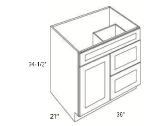 GHI Pacific Gray Shaker Vanity PCG-V3621DR