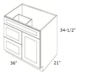 GHI Arcadia White Shaker Vanity ACW-V3621DL