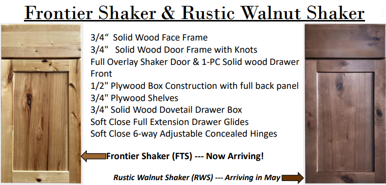 New Products: GHI Frontier Shaker & GHI Rustic Walnut Shaker Coming May 2023.