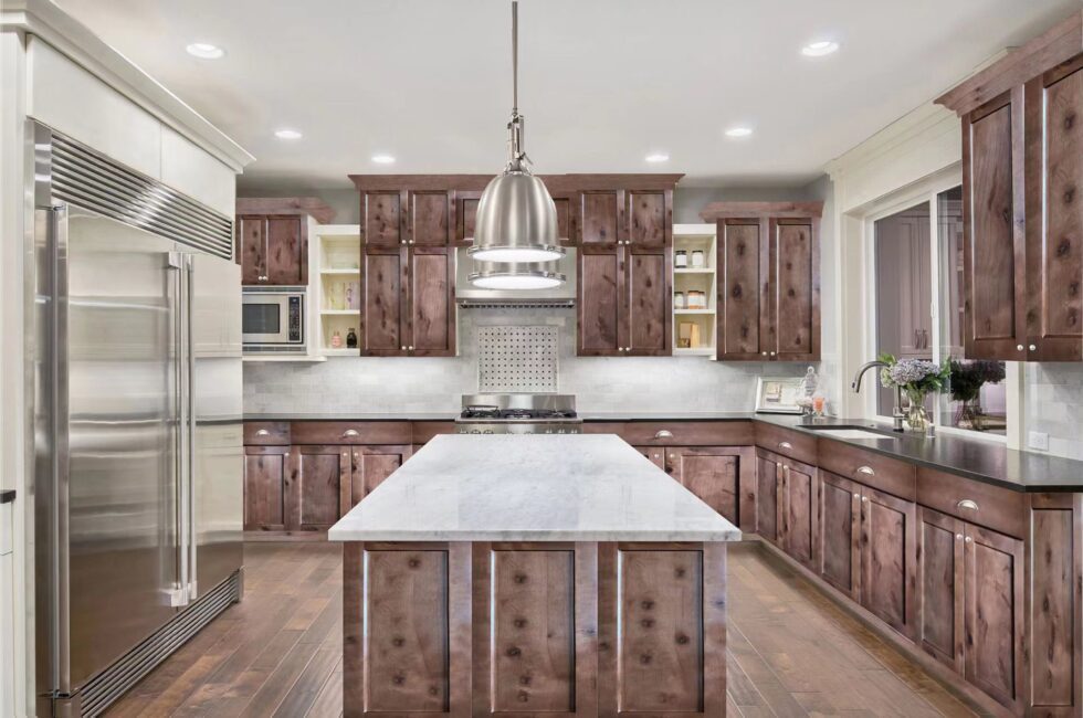 GHI Cabinets - Rustic Walnut Shaker example kitchen