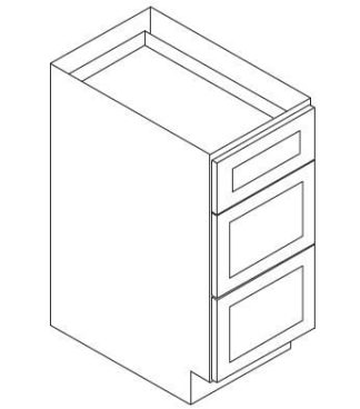 Forevermark Petit White Drawer Pack Cabinet 15W X 34-1/2H 1