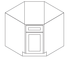 Forevermark Petit Brown Base Diagonal Corner Sink Cabinet 36W X 34-1/2H 1