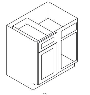 Forevermark Petit White Base Blind Corner Cabinet 39W X 34-1/2H 1