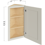 Angle Wall Cabinet - 12W x 30H x 12D - 1 Door, 2 Shelves (Cabinet Frame Width: 17")