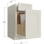 Base with Single Trashcan Pullout - 15W x 34-1/2H x 24D - 1 Door, 1 Trashcan Pullout