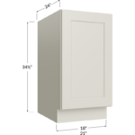Full Height Door Base with Double Trashcan Pullout - 18W x 34-1/2H x 24D - 1 Door, 2 Trashcan Pullout