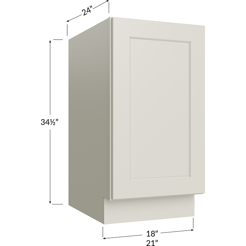 Full Height Door Base with Double Trashcan Pullout - 18W x 34-1/2H x 24D - 1 Door, 2 Trashcan Pullout