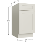 Base with Double Trashcan Pullout - 18W x 34-1/2H x 24D - 1 Door, 1 Drawer, 2 Trashcan Pullout