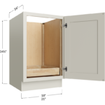 Full Height Door One Rollout Shelf Base Cabinet - 18W x 34-1/2H x 24D - 1 Door, 1 Roll Out Shelf
